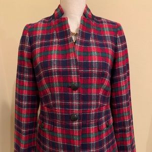 Talbots Plaid Red Blue Green White Jacket 2 NWT